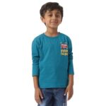 Nautinati Printed Round Neck Full Sleeve Tshirt | Cotton | Age 1-5 Years Green