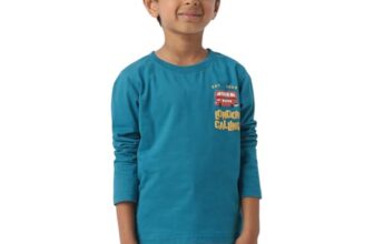 Nautinati Printed Round Neck Full Sleeve Tshirt | Cotton | Age 1-5 Years Green