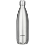 Amazon Brand – Solimo Stainless Steel Insulated Cola Bottle (1000ml) | Superior Durability | 100% Food-Safe | Leak Proof | BPA-Free Cap (Steel Finish)