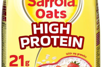 Saffola Oats High Protein -21g |High fibre | Instant rolled oats | Soft & Creamy Pouch(1 kg)