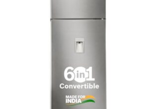 Bosch Smart Choice 368L, 2 Star, Frost Free Double Door Refrigerator with 2.5 L Water Dispenser | 6-in-1 Convertible Storage Modes|VitaFresh |Touch Panel | 2 Cooling System |(CTC39S22AI, Silver, 2026)