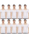 Rupa Jon Half Sleeves Vest for Men | 100% Cotton | Round Neck | Regular Fit | Pack of 10 White