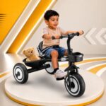 Amazon Brand – Jam & Honey | Kids Tricycle | Red | 2-Point Safety Harness | Ergonomic Seat | Mild-Steel Frame | Front Basket & Rear Storage Tray | Ages 2+ Years