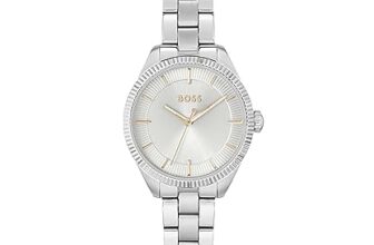 BOSS Sage Qtz Basic Silver White Round Dial Women’s Analog Watch|Stainless Steel Material|Silver Color Band – 1502726