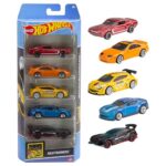 Hot Wheels 5-Car Pack of 1:64 Scale Vehicles, Gift For Collectors & Kids Ages 3 Yrs & Up-Color & Design May Vary, Multi color