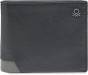 United Colors of Benetton Men Casual, Formal Black Genuine Leather Wallet(10 Card Slots)