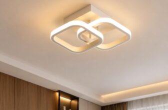 Desidiya 22W LED Ceiling Light, Modern 2 Square Flush Mount, 3 Color Changing (Warm White, Natural White, Cool White), Acrylic Surface Light for Bedroom, Living Room, Hall, False Ceiling