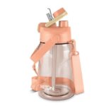 MILTON Eros 1000, 2-in-1 Sip or Gulp Lid Water Bottle 960ml | Unbreakable – Crystal Clear Plastic | Leak-Proof & BPA-Free, One-Click Open | Ideal for School, Office, Gym & Travel Use, Peach