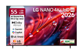 LG 139 cm (55 inch) Ultra HD (4K) LED Smart WebOS TV 2026 Edition with NANO Detail Enhancer, HDR10 Pro, 4K Super Upscaling Alpha7 AI Processor 4K Gen9, Dolby Atmos, AI Sound Pro (9.1.2 ch), Multi AI (Google Gemini & MS Copilot), Linear Flow Design, 60Hz VRR, 5 Years OS upgrade, Secured by LG Shield,