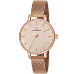 Carlington Big Dial Women’s Analog Watch With Stainless Steel Mesh Strap, Adjustable Clasp and Water Resistant Body (Silver/Rose Gold/Black Dial) | Rakhi Gift for Sister and Girls