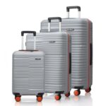 HRX Zanzibar 3Pc Set Canes Grey Polypropylene Hard Shell Suitcase Set – Premium Travel Trolley Bags with 8 Spinner Wheels, Number Lock & Water Resistant Body
