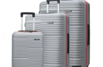 HRX Zanzibar 3Pc Set Canes Grey Polypropylene Hard Shell Suitcase Set – Premium Travel Trolley Bags with 8 Spinner Wheels, Number Lock & Water Resistant Body