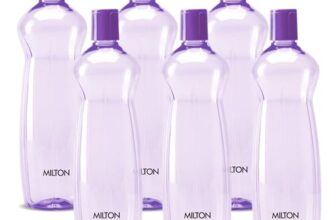 MILTON Pacific 1000 Pet Water Bottles, 1 Litre Each, Set of 6, Purple | BPA Free | Leak Proof | Office | Gym | Home | Kitchen | Travel | Hiking | Treking | Reusable Bottle