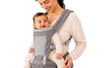 GLUN® 1 Piece Baby Carrier Bag for Toddler, Grey Colour Ergonomic Kangaroo Infant Carrier with Hip Seat, Soft Lightweight Front & Back Baby Holder, Adjustable Baby Backpack with Storage Pockets, Comfortable Baby Sling