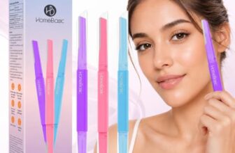 HomeBasic Face Razor for Women, Pack of 3 | Dual Blade Eyebrow Razor for Women & Facial Hair Remover | Reusable Stainless Steel Dermaplaning Tool for Upper Lip, Chin, Forehead & Peach Fuzz