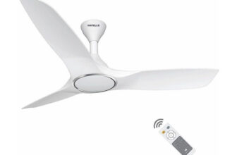 HAVELLS Stealth Air|Remote Controlled|Memory Backup|Low Noise|Upto 55% Energy Saving with 2 Year Warranty BLDC Motor 1200 mm Ceiling Fan(5 Star | Pearl White | Pack of 1)