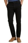 Louis Philippe Men’s Mid Rise Slim Casual Pants (LYTFCSLPZ99923_Black, 30