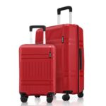HRX Helium 2-Piece Luggage Set (Cabin + Medium) Red Polypropylene Hard Shell Suitcase Set – Premium Travel Trolley Bags with 8 Spinner Wheels, Number Lock & Water Resistant Body