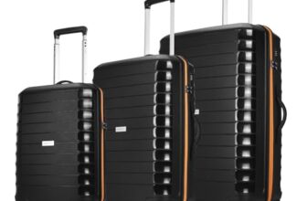 Aristocrat Altitude Set of 3 (Cabin+Medium+Large) Trolley Bags, Black
