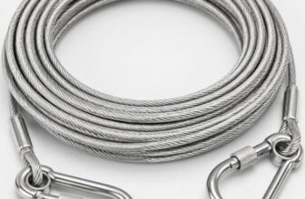 10 Meter Stainless Steel Clothesline Rope with Carabiner Hooks | Heavy-Duty Rust-Resistant Cloth Drying Wire | Strong Hanging Dori for Balcony, Bathroom, Terrace, Indoor & Outdoor Use