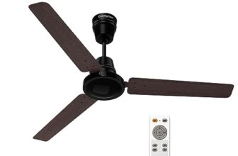 Crompton Energion HS Wood 1200mm (48 inch) High Speed 5S Energy Efficient BLDC Ceiling Fan (Dark Walnut), Pack of 1