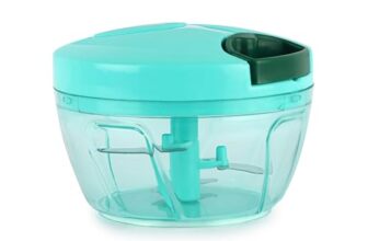 Cello Magic Hand Vegetable Slicer Chopper Small | Multi Utility | 3 Stainless Steel Blades | Vegetable and Fruits | 15 Cuts One Pull | (Blade, Whipper) | 450 ml| Green