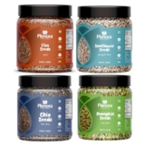 PLENORA Combo of Pumpkin, Chia, Flax & Sunflower Seeds 250g Each | Raw, Unroasted & Natural Total 1000 Grams | Gluten-Free |