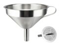 Multipurpose Stainless Steel Funnel with Removable Strainer – 11CM Wide Mouth Kitchen Funnel for Bottling Oil, Juice, Powder, and More – Durable Metal Funnel for Home Use