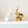 Cute Decorative Showpiece for Living Room, TV Showcase, Office Desk & Home Decor | Table Centerpiece Statue | Gift Item for Interior Decoration (Gold_Cute Elephant)