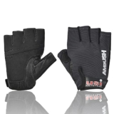 USI UNIVERSAL 733A Ambush Fitness Gym Gloves, Workout Powerlifting Gloves, Leather Polyester, Elastane Neoprene, Foam Construction, Suede Leather Palm (Small, Black)