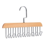 Wooden Closet Hanger with 8 Adjustable Hooks – U-Shaped Space-Saving Organizer for Ties, Belts, Scarves, Lingerie & More – Multi-Purpose Rack for Wardrobe (1 Pc)
