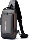 AKNAVI Waterproof Chest Bag USB Crossbody Sling Bag Crossbody Bag For Anti Theft USB Shoulder Bag Cross Body Travel Sling Chest Sports Style Shoulder Bag