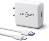 Callmate 65 W 6 A Wall Charger for Mobile with Detachable Cable(White, Cable Included)