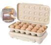 MITVIK Plastic 18 Egg Storage Tray, Lidded Egg Container for Fridge/Freezer, Stackable Egg Tray With Lid, BPA-Free Fridge Organizer Egg Storage Container