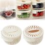 2-in-1 Plastic Drain Basket with Collapsible Handle – Sink Strainer Bowl for Fruit & Vegetable Washing, Rinsing & Storage – Kitchen Organizer Tool