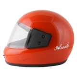 Sage Square Audi Full Face Clear Visor Helmet | ISI Certified | High Standard Safety | Extra Comfort & Stylish (XLarge, Orange Glossy)