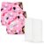 GLUN® Adjustable Reusable Baby Cloth Diaper with 2 Absorbent Inserts, Waterproof & Washable Pocket Nappy, Soft Comfortable Fit for Infants and Toddlers, Pink Monkey Print