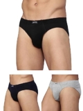 Levi’s Men’s Cotton Style #011 Comfort Regular Fit Solid Brief (Pack of 3) (#011-BRIEF-LT GMEL/BLK-P3_Lt, Dk. Grey Melange,Black_XL)
