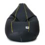 Tud Classic Xxxl Bean Bag Filled (With Beans) Colour – Black With Yellow Piping