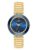 French Connection Sunray Blue Round Dial with IP Gold Stainless Steel Metal Strap Watch – for Womens FCN0136UGM