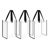 Heavy-Duty Clear Tote Bag – Waterproof and Transparent PVC Bag, Sturdy Handle and Stylish Trim, Perfect for Events, Travel, Concert, Office, Gym and Daily Use (Open Tote Bag 3)
