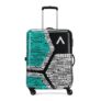 Aristocrat Bruce Check-in Trolley Bag 64cm | Medium | Hard Luggage | Smooth 8-Wheel Suitcase | Secure Combination Lock with Sturdy Zipper | Full Fabric Convipack | 5-Year Warranty (Blue)