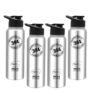 Pigeon by Stovekraft Inox Hydra 900 ml Bottle (Pack of 4, Black, Steel/Chrome, Steel)