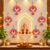 Lotus Hanging for Decoration Handmade Wall Decor with Jhumki Style | Set of 6 Pink/Rani | Export Quality Lotus Hanging for Home, Temple & Pooja Room | Diwali, Wedding & Festival Decor