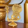 Brass Naga Shivling Idol | South Indian Style Naga Linga with Snake Hood | Handcrafted Indian Shiva Murti for Pooja, Mandir & Spiritual Decor