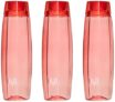Cello Octa Premium Edition Safe Plastic Water Bottle, 1 Litre, Set Of 3, Red