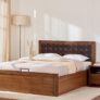 Home Centre Marigold Mahogany Wood Queen Bed with Hydraulic Storage – Brown