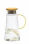 SignoraWare Paris Love Borosilicate Glass Jug with Bamboo lid | 1200ml | Microwave&Dishwasher Safe | Heat Resistant | Wide Mouth for Easy Cleaning | Strong Handle | Ideal for Everyday use | Clear