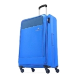 Aristocrat Oasis Plus Large Size Soft Check in Luggage (79 Cm) | Spacious Polyester Trolley with 4 Spinner Wheels and Combination Lock | Dazzling Blue | Unisex| 5 Year Warranty
