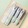 4-Piece Nail Cutter Kit Set – Stainless Steel Nail Clippers for Fingernails & Toenails – Compact Manicure Pedicure Set for Men & Women – Travel-Friendly Grooming Kit